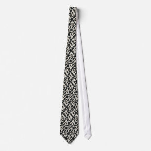 Gravata Torneio De Motif Preto E Branco