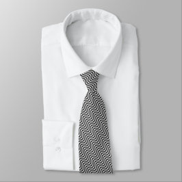 Gravata Torneio de Onda Branco Preto