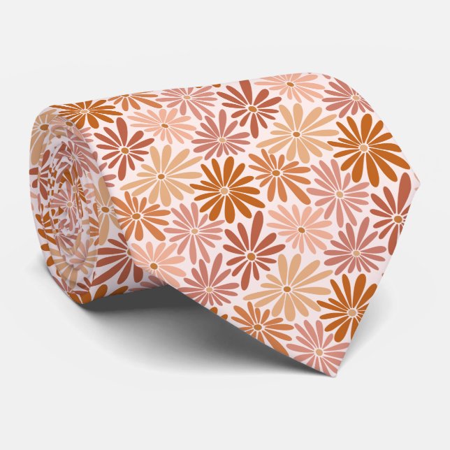 Gravata Torneio De Pescoço De Primavera Floral Retro (Rolled)