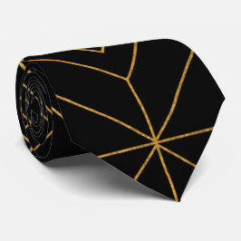 Gravata Torneio de Pescoço Dourado e Preto
