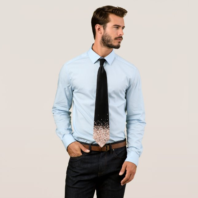 Gravata Torneio de Pescoço Negra-Elegante, Dourado Faux (In Situ)