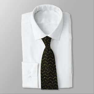 Gravata Torneio de Pescoço Preto e Amarelo