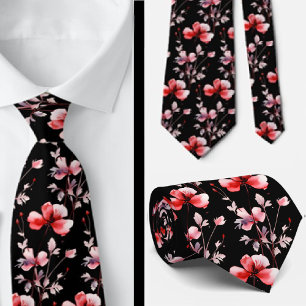 Gravata Torneio de Pescoço Vermelho Negro Elegante