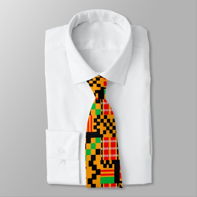 Gravata Torneio de roupas do Kente Africano Impresso (Amarrado)
