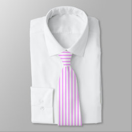 Gravata Torneio de Stripes Brancas e Rosa