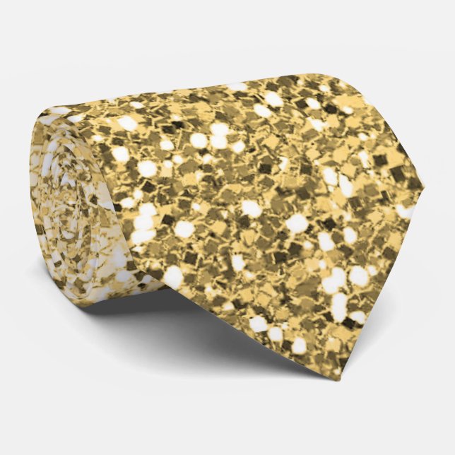 Gravata Torneio Dourado de Ombre Glitter (Rolled)