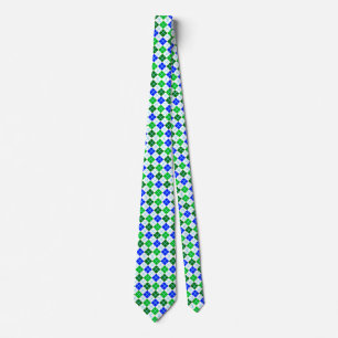 Gravata Torneio Personalizado de Argyle Verde e Azul