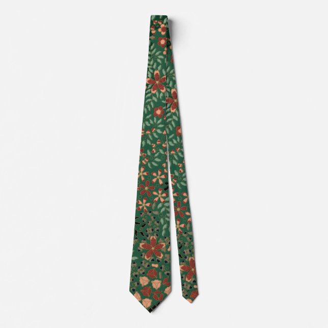 Gravata Torneira de Pescoço liso, com padrão floral (Frente)