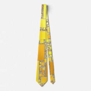 Gravata Torre Amarelo-Laranja Esquadrado