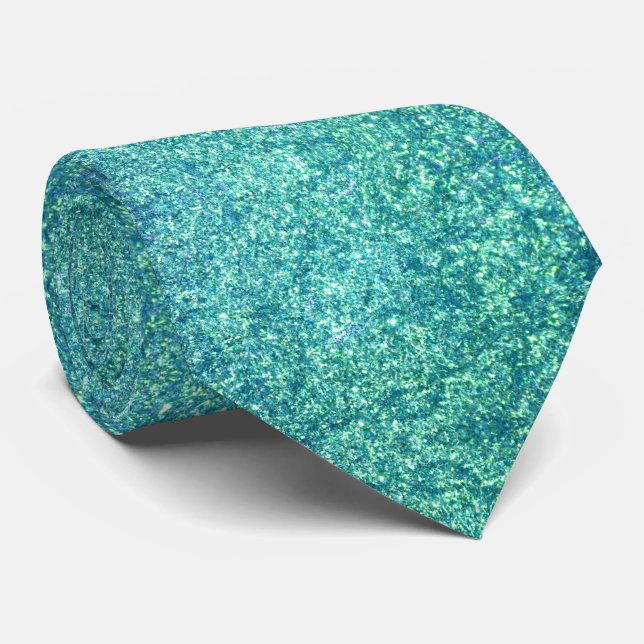 Gravata Torre de Glitter Azul (Rolled)