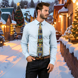 Gravata Torre de Natal da Igreja de Vidro Estreita