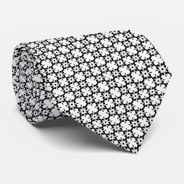 Gravata Torre/Preto e Branco (Rolled)