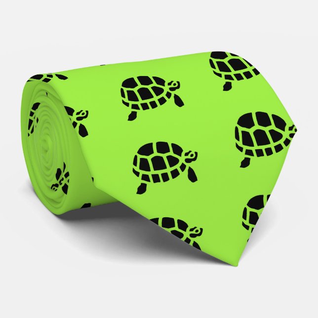 Gravata Tortoise Turtle Animal Vintage Madeira Engrenando (Rolled)