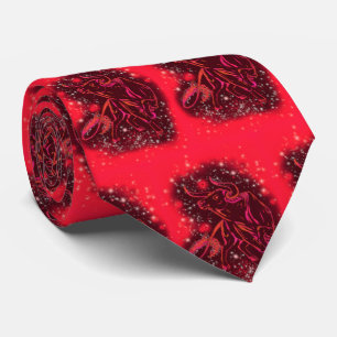 Gravata Touros Correndo No Pescoço Vermelho, Noite Estrela