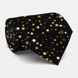 Gravata Trabalho em Padrão Dourado Negro, Graduação, Prese