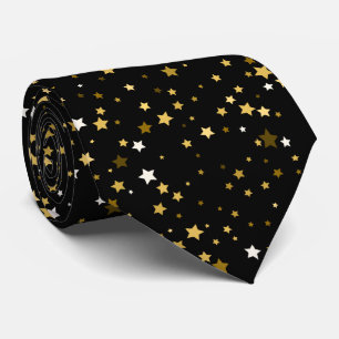 Gravata Trabalho em Padrão Dourado Negro, Graduação, Prese