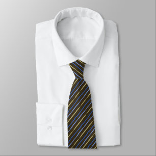 Gravata Traço De Pincel Marrom Striped & Peri De Dois Lado