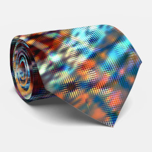 Gravata Traços azuis e castanhos cruzados rusticamente em 