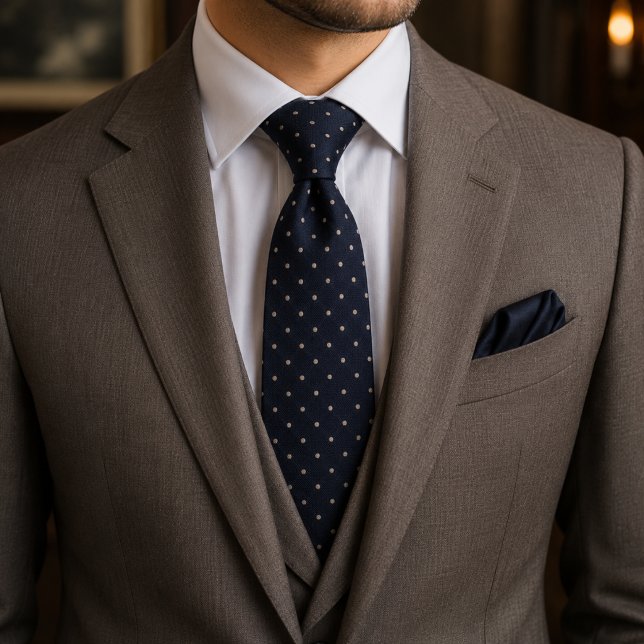 Gravata Traje Executivo Atemporal Navy Ivory Couture (Criador carregado)
