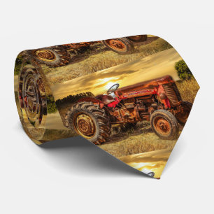 Gravata Trator de Fazenda Vermelha Vintage