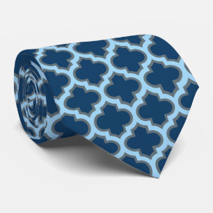 Gravata Trellis Azul e Bebê, Latite, Quatrefoil
