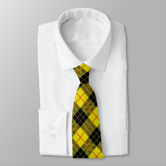Gravata Trendy Black and yellow tartan xadrez (Amarrado)