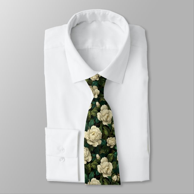 Gravata Trendy Mens Fashion Gardenias Flower (Amarrado)
