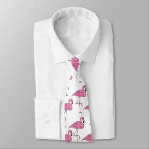 Gravata Trendy Pink Flamingo Pattern
