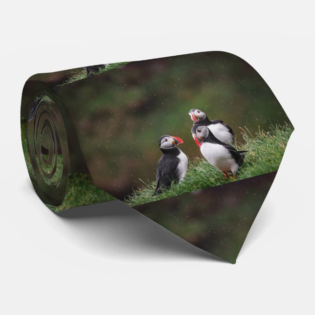 GRAVATA TRÊS AVES PUFFIN NA MODA NECK TIE (Rolled)