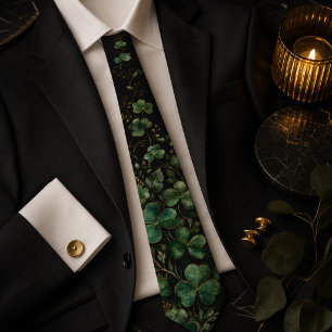 Gravata Trevo Preto Verde Esmeralda Sombrio St Patrick
