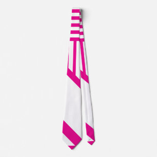Gravata Triângulo Stripes em magenta e branco