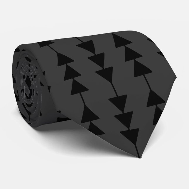 Gravata Triângulos de enforcamento preto moderno e Na moda (Rolled)