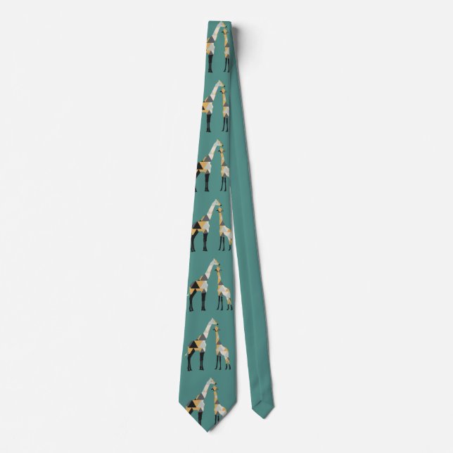 Gravata Triângulos Geométricos Giraffe Tie (Frente)