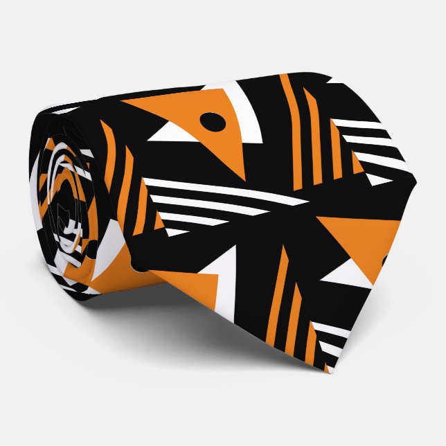 Gravata Triângulos Geométricos Modernos de Abstrato (Rolled)