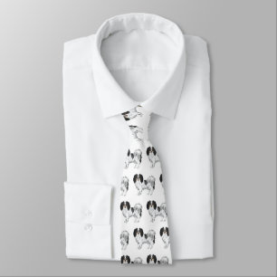 Gravata Tricolor Phalène Dog Pattern Cute Dog Lover
