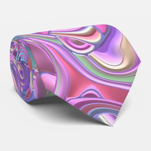 Gravata Trippy Colorors 3D Swirls (Rolled)
