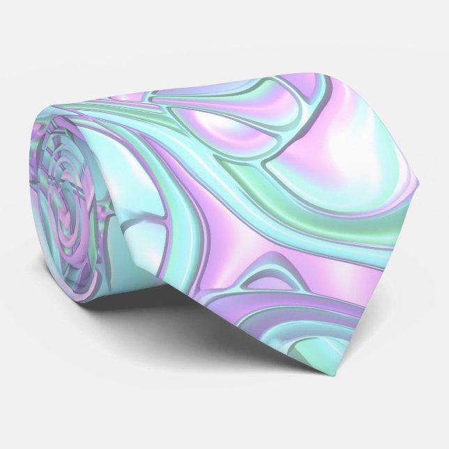 Gravata Trippy Colorors 3D Swirls (Rolled)