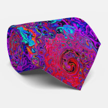 Trippy Red and Purple Abstrato Retro Liquid Swirl