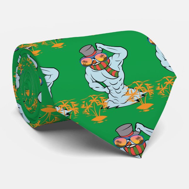 Gravata Tropical Snowman Tropical Férias Tropicais Thunder (Rolled)
