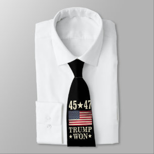 Gravata Trump Ganhou 2024 45 47º Presidente Bandeira Dos E