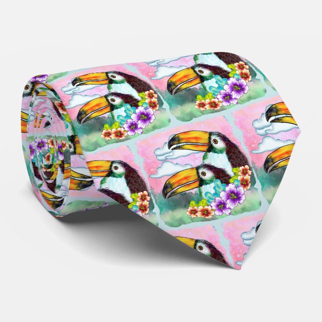 Gravata Tucanos Tropicais  (Rolled)