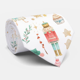 Gravata Tudo Nutcracker Natal Férias Branco