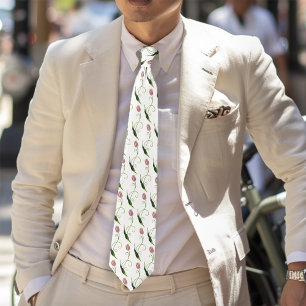 Gravata Tulip Floral Rosa