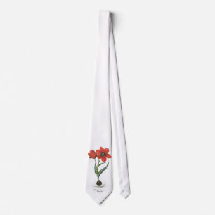 Gravata Tulipa de Jardim Vermelha da Primavera Vintage por