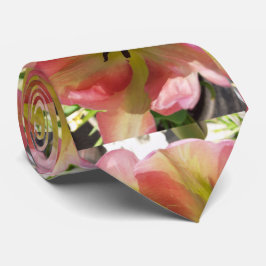 Gravata Tulipa Rosa e Amarela