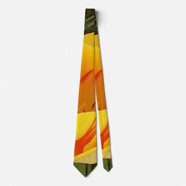 Gravata Tulipas Amarelas Torto Masculino (Frente)