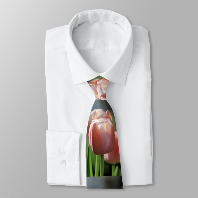 Gravata Tulipas rosa (Amarrado)