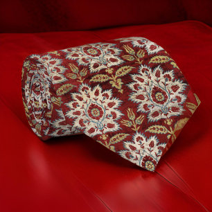 Gravata Turco do século XVII Borgonha de Branco