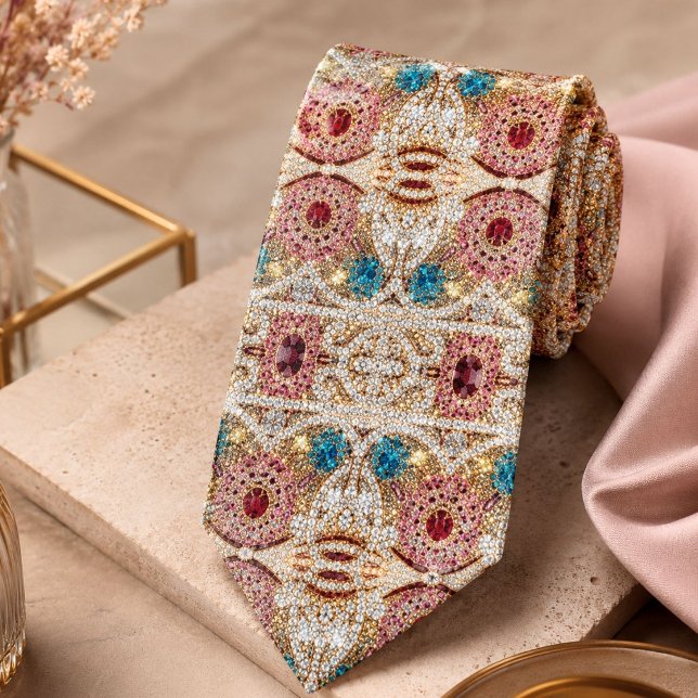 Gravata turquesa azul-prata-ouro-burguês-rosa-burguês (turquoise blue silver gold burgundy pink bohemian neck tie)