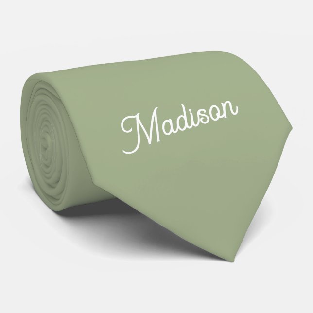 Gravata Turquesa Média Verde Sage Cor  (Rolled)